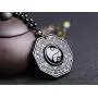 Handmade natural obsidian auspicious wealthy mother elephant jade pendant necklace
