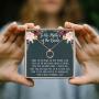 Dear Ava Mother of the Bride Gift Necklace - 2 Asymmetrical Linked Circles for the Perfect Parent of the Bride Gift Idea - Mother of the Bride Jewelry Charm Comes in Rose Gold Plated Brass