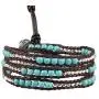 KELITCH Turquoise Mother of Pearl Silver Mix Beaded 3 Wrap Bracelet Handmade New Cuff Jewelry KELITCH Turquoise Mother of Pearl Silver Mix Beaded 3 Wrap Bracelet Handmade New Cuff Jewelry