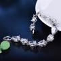 Syink Bridal Jewelry Set for Wedding Party Crystal CZ Zircon Earrings Bracelets Necklace Jewelry Set 3pcs Silver Tone