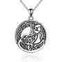 Fox Necklace Sterling Silver Celtic Ethnic Fox Pendant Necklace Vintage Fox Jewelry for Women Fox Necklace Sterling Silver Celtic Ethnic Fox Pendant Necklace Vintage Fox Jewelry for Women