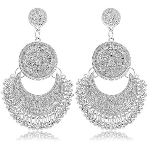 RechicGu Ethnic Bali Jhumka Jhumki Lotus Mexico Gypsy Dangle Earrings Traditional Ear Studs with Gift Box RechicGu Ethnic Bali Jhumka Jhumki Lotus Mexico Gypsy Dangle Earrings Traditional Ear Studs with Gift Box