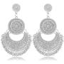 RechicGu Ethnic Bali Jhumka Jhumki Lotus Mexico Gypsy Dangle Earrings Traditional Ear Studs with Gift Box