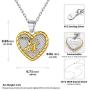 ChicSilver 925 Sterling Silver Zodiac Sign Neckalce Horoscope Constellation Astrology Heart Pendant Birthday Gift Fashion Silver&Gold Two Tone Jewelry Gift for Women Girls