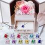 Aurora Tears 925 Sterling Silver 12 Birthstone Necklace Women Birthday Square Pendant Birth Stone Dating Jewelry