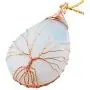 SUNYIK Teardrop Stone Tree of Life Pendant Necklace, Handmade Copper Wire Wrapped Jewelry, Healing Chakra