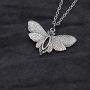 SanLan Big Skull and Dead Moth Head Insect Jewellery Butterfly Pendant Necklace