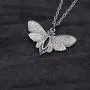 SanLan Big Skull and Dead Moth Head Insect Jewellery Butterfly Pendant Necklace