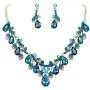 BriLove Womens Wedding Bridal Crystal Teardrop Cluster Leaf Vine Enamel Statement Necklace Dangle Earrings Set BriLove Womens Wedding Bridal Crystal Teardrop Cluster Leaf Vine Enamel Statement Necklace Dangle Earrings Set