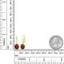 Gem Stone King 18K Yellow Gold Plated Silver Red Garnet Dangle Earrings For Women (7MM Length, 3.60 Ct Oval)