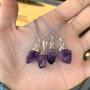 Sterling Silver Raw Amethyst Gemstone Daity Necklace 18 inch Healing Crystals Chakra Stones Women Girls Birthday Mothers Gifts