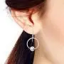 Trendy Orbital Sphere and Hoop .925 Sterling Silver Dangle Earrings