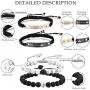 Cupimatch 2 Pairs Couple Matching Matte Agate White Howlite Beads Distance Bracelets Set, Stainless Steel Adjustable His and Her Bracelets Her King His Queen CZ Relationship Bangle Jewelry Cupimatch 2 Pairs Couple Matching Matte Agate White Howlite Beads Distance Bracelets Set, Stainless Steel Adjustable His and Her Bracelets Her King His Queen CZ Relationship Bangle Jewelry