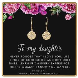 To My Daughter • Inspirational Jewelry • Starburst Earrings • Gifts for Her • From Mom Dad • Ideas for Birthday Christmas Graduation Wedding • Infinite Love