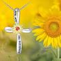 Distance Sunflower Necklace for Women S925 Sterling Silver You are My Sunshine Pendant Necklaces Jewelry Gifts for Women Girls Mom Wife