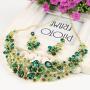 EVER FAITH Austrian Crystal Hibiscus Flower Necklace Earrings Set