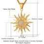 U7 Fashion Big Flower Charm Necklace Rhinestone Crystal 18K Gold Plated Chain & Big Sun Flower Pendant for Women Men