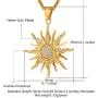 U7 Fashion Big Flower Charm Necklace Rhinestone Crystal 18K Gold Plated Chain & Big Sun Flower Pendant for Women Men