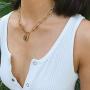 YL Lock Necklace Silver Color Alloy Padlock Chain for Men Women Statement 18K Gold Punk Multilayer Choker Jewelry