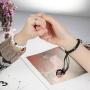 LOYALLOOK 4Pcs Couples Distance Necklace Bracelets Set for Women Men Heart Matching Rings Pendant 8mm Mood Beads Braclact for Lovers Valentine Gifts