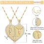 IRONBOX 18K Gold Plated Couples Necklace Virgin Mary Necklace Jesus Necklace Heart Necklace Plated Gold Necklace Couple Jewelry for Him and Her