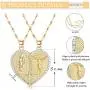 IRONBOX 18K Gold Plated Couples Necklace Virgin Mary Necklace Jesus Necklace Heart Necklace Plated Gold Necklace Couple Jewelry for Him and Her