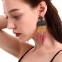 GelConnie Rattan Earring Beads Tassel Statement Earrings Lightweight Party Handmade Braided Drop Earring Summer Holiday Gifts