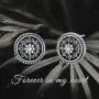Sterling Silver Antiqued Sunflower Earrings Bohemian Oxidation Sunflower Earrings Vintage Jewelry for Women, Girl