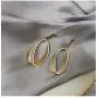 La Raffine Geometric Hollow Oval Earrings in Dumb Color 925 Silver Needle Pendant Jewelry for Women Girl Gifts Present Valentines Birthday Anniversary Mothers Day Christmas