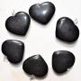 Zenergy Gems Charged Natural Himalayan Gemstone Crystal Puffy Heart Pendant Necklace + 20'' Silver Chain + Selenite Charging Heart [Included]