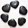 Zenergy Gems Charged Natural Himalayan Gemstone Crystal Puffy Heart Pendant Necklace + 20'' Silver Chain + Selenite Charging Heart [Included]