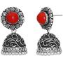 Jwellmart Indian Oxidized German Silver Stone Work Statement Choker Necklace Earrings Combo Fashion Jewelry Set for Women and Girls
