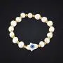evil eye pearl bracelet for girl women, white bracelets pearl jewelry, Hand of Fatima Natural pearl stretch Handmade Turkish blue eyes bracelet evil eye pearl bracelet for girl women, white bracelets pearl jewelry, Hand of Fatima Natural pearl stretch Handmade Turkish blue eyes bracelet