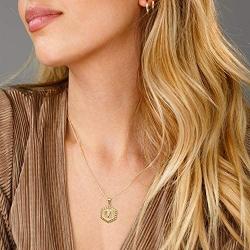 M MOOHAM Gold Hexagon Initial Necklaces for Women, 14K Gold Plated Dainty Letter Charm Necklaces Personalized Gold Initial Necklaces for Women Teen Girls Jewelry Gifts
