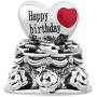 QueenCharms Happy Birthday Charm Birthday Cake Beads for Charm Bracelets