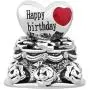 QueenCharms Happy Birthday Charm Birthday Cake Beads for Charm Bracelets QueenCharms Happy Birthday Charm Birthday Cake Beads for Charm Bracelets