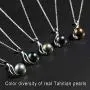 VIKI LYNN Tahitian Cultured Black Pearl Pendant Necklace 9-10mm Round Sterling Silver for Women
