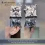 ''STUNNING FLAME'' 18K Gold Plated Sterling Silver Princess Cut Cubic Zirconia Stud Earrings for men women