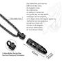 LOYALLOOK 2PCS Cremation Urn Necklace for Ashes Memorial CZ Skull Pendant Necklaces Black Stainless Steel Ashes Necklace Keepsakes Jewelry