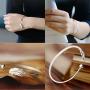 ONE A DAY 925 Silver Leaf Bracelets Feather Cuff Bangles & Bracelets Accessories for Girls Women Gift Jewelry