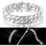 willtx Gold Cuban Link Chain Necklace or Bracelet for Men Boys Rapper Biker Hip Hop Jewelry Thick Curb Links with Design Box Clasp