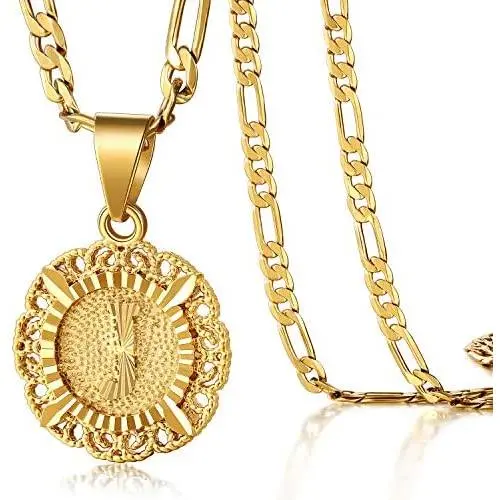 KissYan Initial Necklace for Women Girl,14K Gold Plated Round Letter Pendant Necklace Capital Monogram Necklace Alhpabets from A-Z Figaro Chain Necklace KissYan Initial Necklace for Women Girl,14K Gold Plated Round Letter Pendant Necklace Capital Monogram Necklace Alhpabets from A-Z Figaro Chain Necklace