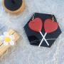 Cute Heart Lollipop Candy Color Simulation Food Dangle Earring for Women Girl Funny Jewelry-Red