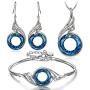 Kate Lynn Jewelry Set for Women Nirvana of Phoenix Pendant Necklace Dangle Earrings Bangle Bracelet Crystals from Austria Mothers Day Birthday Gifts with Jewelry Box