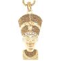 GWOOD Nefertiti Egyptian Queen Gold Color Pendant with 24 Inches Long Necklace