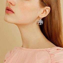 YL Dangle Drop Tree Earrings 925 Sterling Silver Tree of Life Leverback Earring Cubic Zirconia Created Emerald Green Jewelry