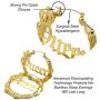 Fashion 21 Womens Statement Queen Necklace, Bamboo Pierced Earring in Gold Tone