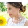 Bridal Earrings Wedding Jewelry Clear Zircon Crystal Rhodium Art Deco Pierced Dangle Unique Design Bridesmaid Dangle Earrings