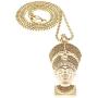 GWOOD Nefertiti Egyptian Queen Gold Color Pendant with 24 Inches Long Necklace