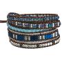 IUNIQUEEN Boho 5 Wraps Handmade Beaded Statement Stainless Steel Box Chain Bracelet Jewelry Collection for Men and Women (Trendy)